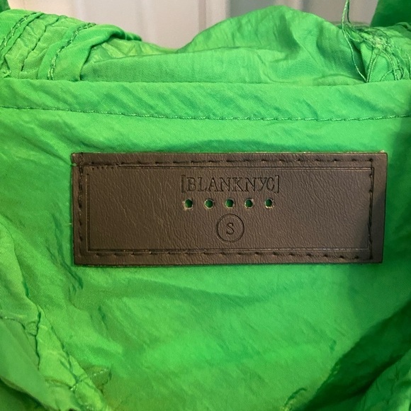 Blank NYC Vibrant Kelly Green Hooded Windbreaker - Picture 3 of 4